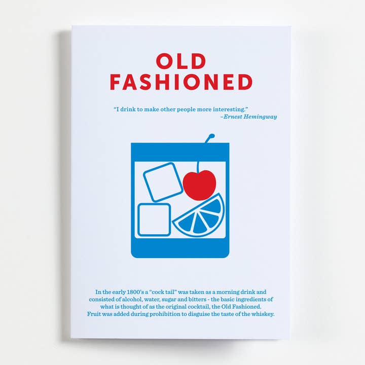 Old Fashioned Cocktail Greeting Card for wholesale by Crispin Finn