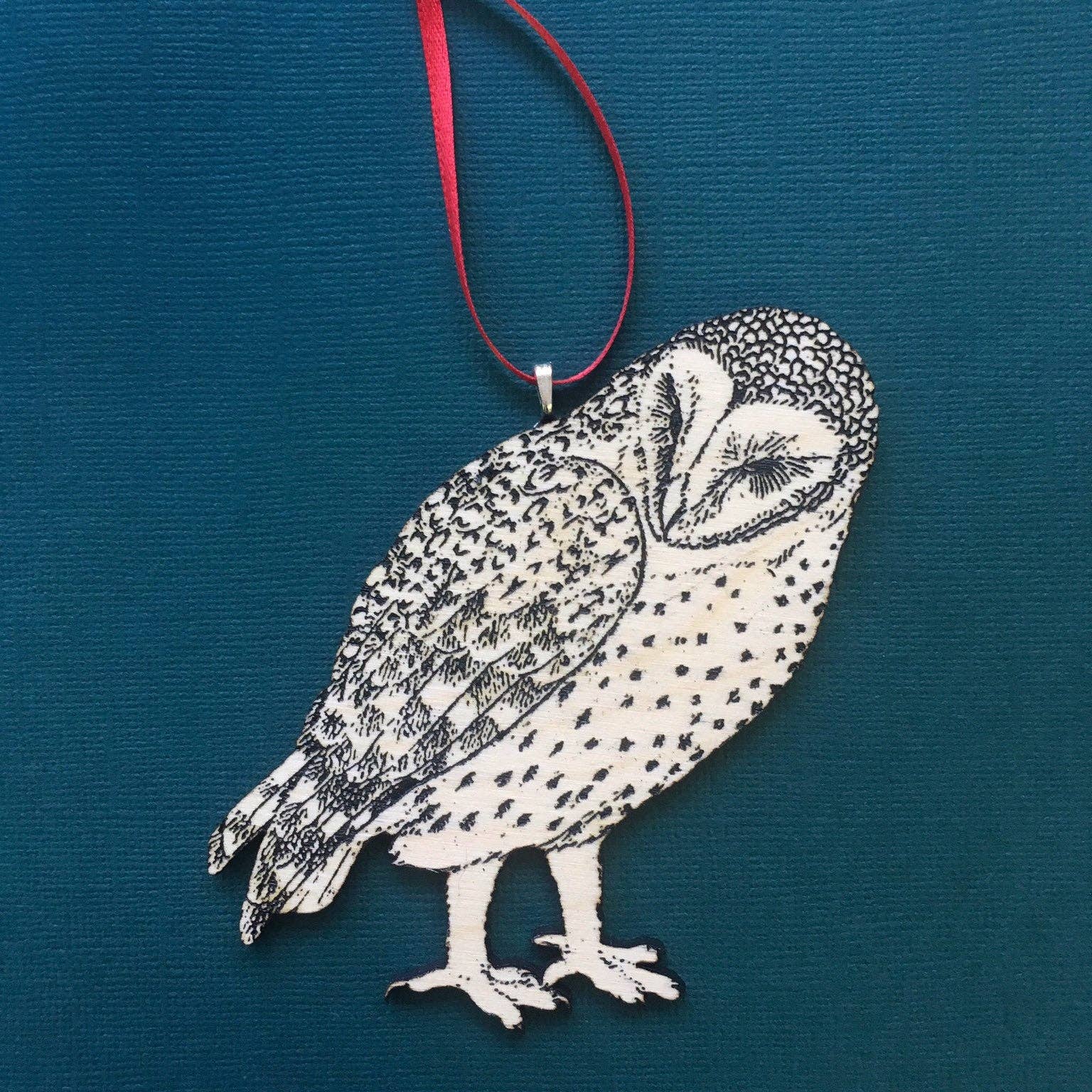 Toad Hill Farm – Ornamento por atacado – Ornamento de pássaro coruja - Imagem antiga Animal - Madeira gravada4