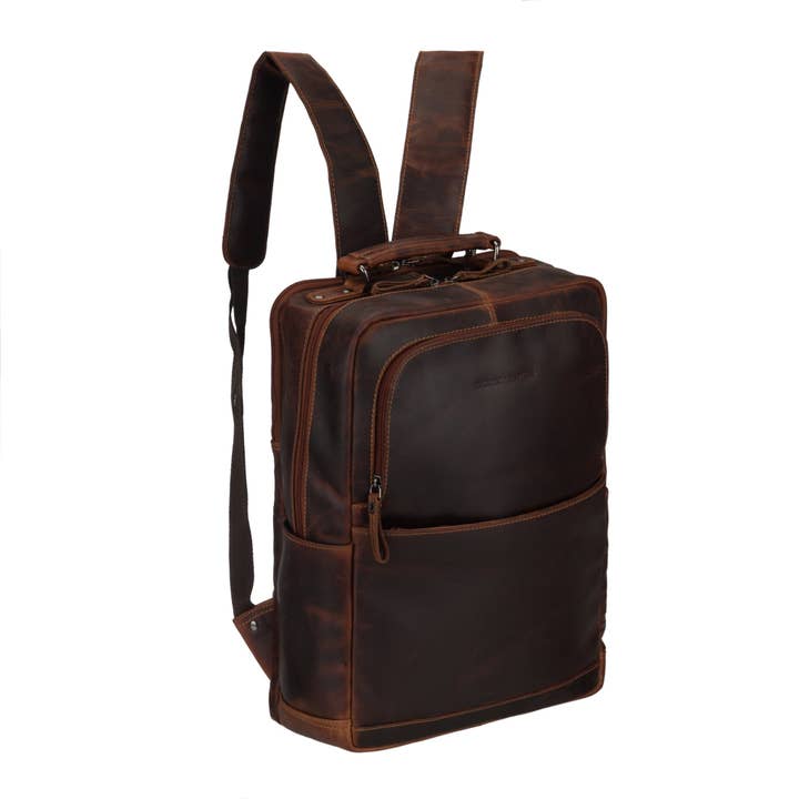 Orlando Leather Backpack 16" – Unisex – Chestnut for wholesale by Minori Leather