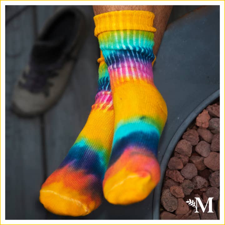 Organic Cotton Tie Dye Bold Crew Socks for wholesale on Faire3