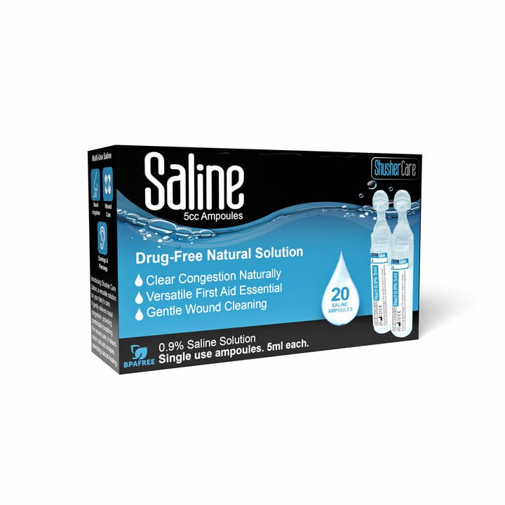 Shusher Care Saline 20ct 5cc Ampoules for wholesale by Shusher