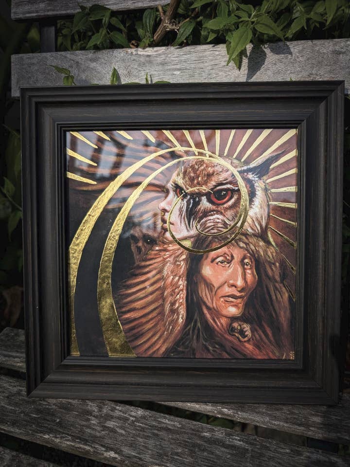 Wild Wisdom Painting - Embellished Framed Print for wholesale by Studio Umbralux
