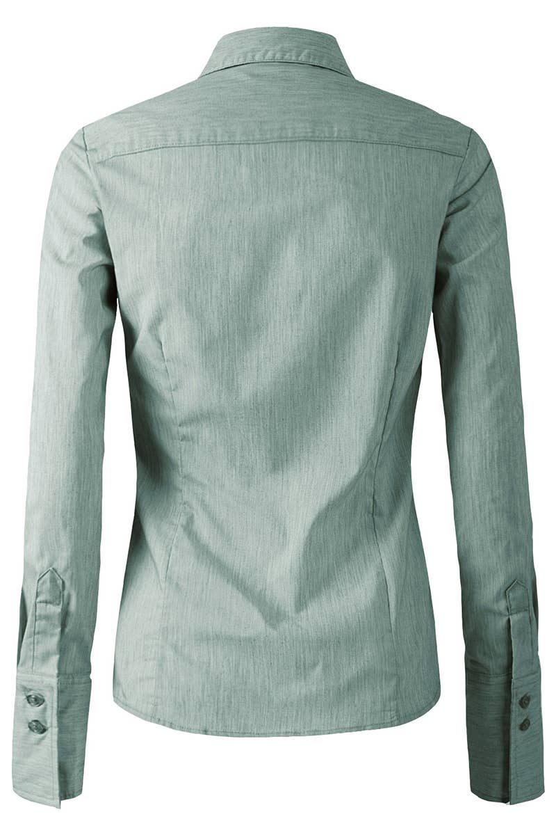 NINEXIS - Vente Chemise à col boutonné – femme - CWTDSL028_Chemises à col boutonné à manches longues39