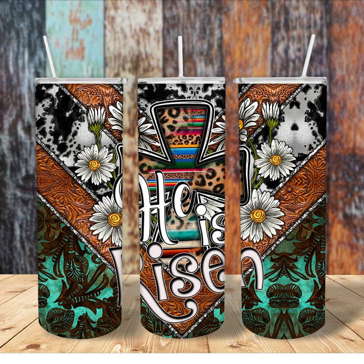 20oz He Has Risen Tumbler for wholesale by FloBama Girls Wholesale