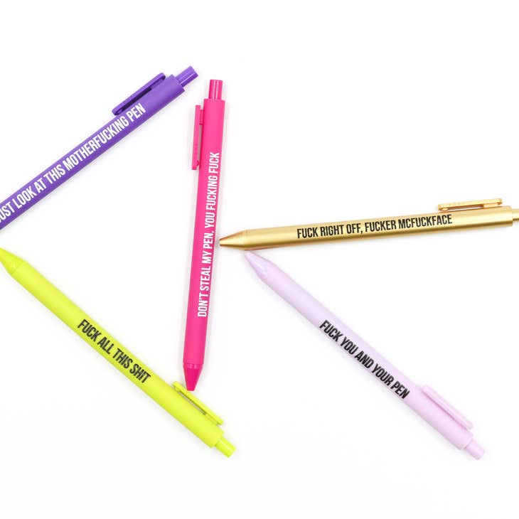 Wholesale Colorful Sweary Fuck Pens Cussing Pen Gift Set - 5 Gel Pens for  your store - Faire
