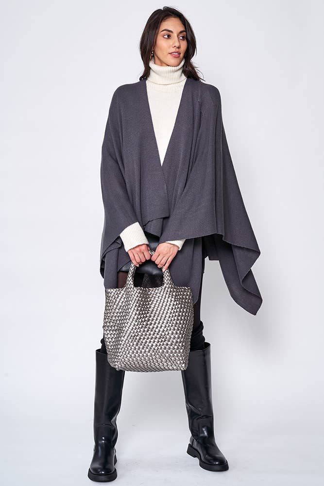 Hana - Venta al por mayor Poncho - Mujer - Ruana sólida con correa para el hombro50