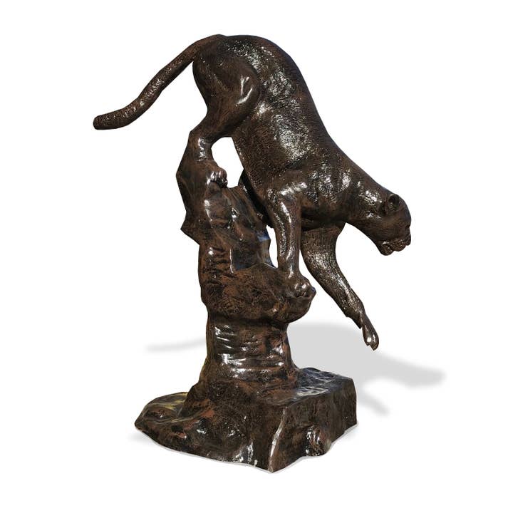 Estátua de Jardim em Tamanho Real de Puma Leão da Montanha Cor Bronze por atacado de Sanyork Fair Trade