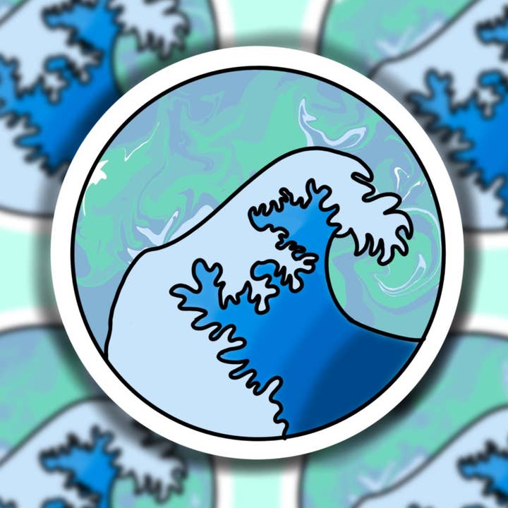 Tie Dye Ocean Wave Beach Vandtæt bærbar klistermærke for engroshandel hos Buzz Tie Dye Creations