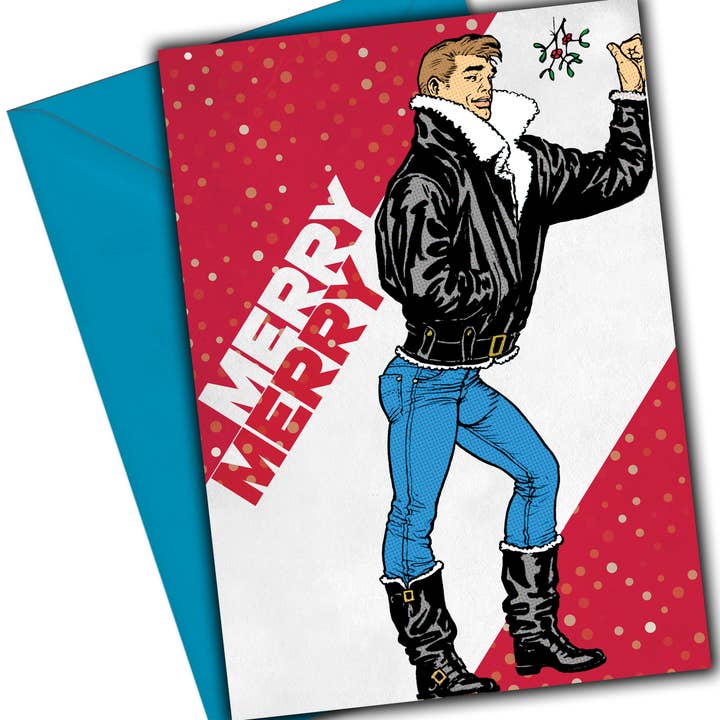 Peachy Kings / Kweer Cards – wholesale Christmas card – Tom of Finland Merry Merry Christmas Card (Gay, Queer, LGBTQ