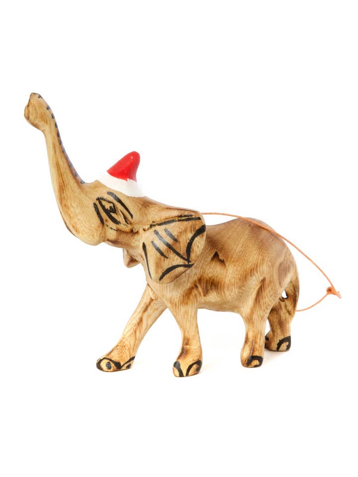 Petit éléphant décoratif du Père Noël pour la vente par Swahili | AFRICAN MODERN