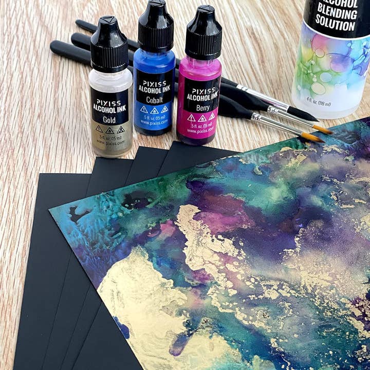 Pixiss - Wholesale Painting Paper - Black Alcohol Ink Heavy Paper Roll - Synthetic Paper