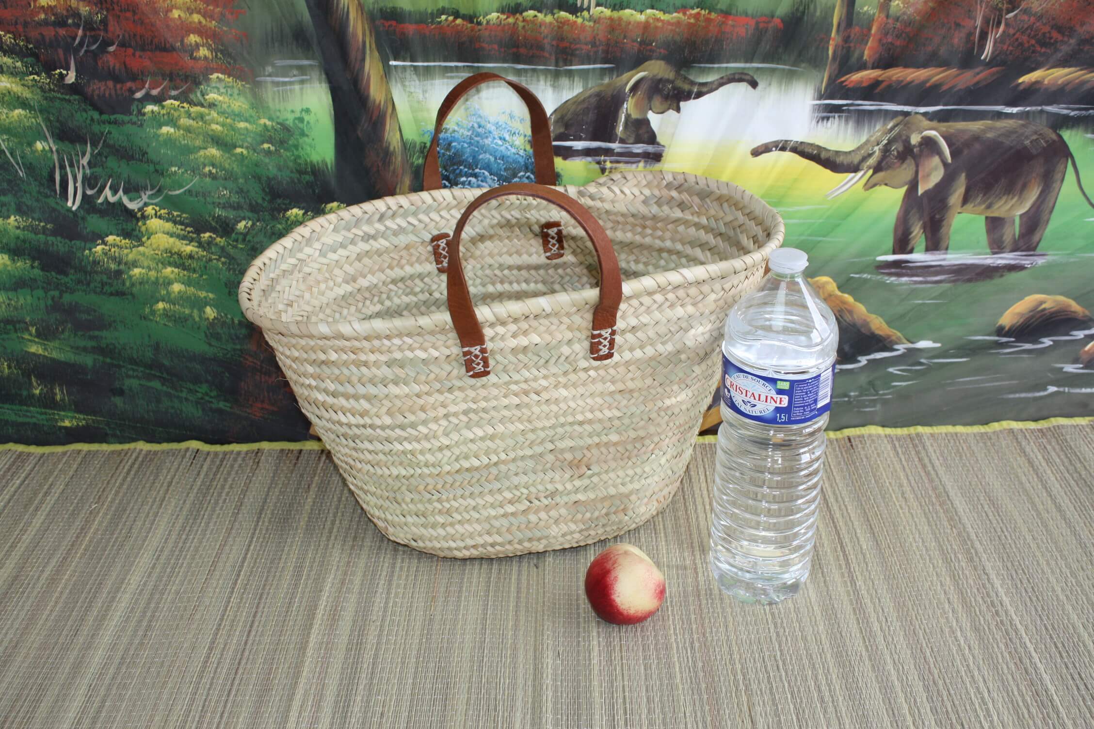 Boutique Huléti - Wholesale Grocery/shopping bag - Moroccan shopping baskets - MEDIUM + LARGE + XXL - Straw basket bag Tote bags markets shopping beach natural palm tree6