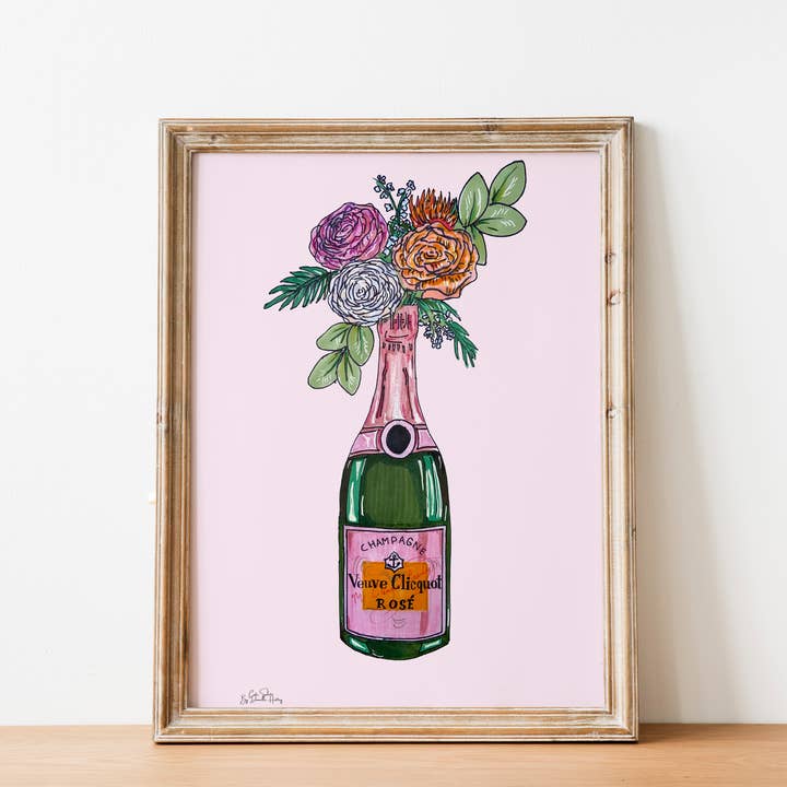 Champagne Flower Wall Print for wholesale by Cute Salute