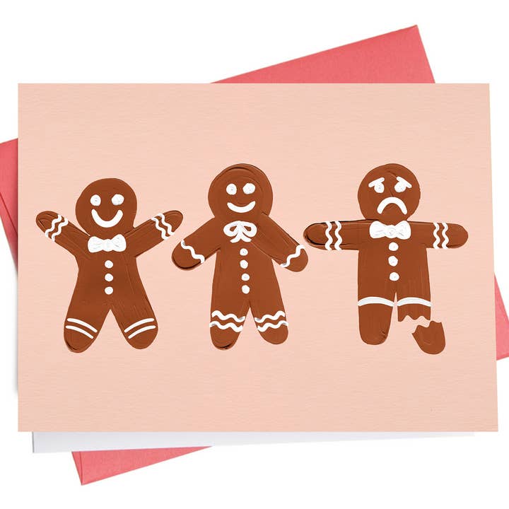 Gingerbread Men | Biglietto di auguri di Natale per la vendita all'ingrosso da parte di Inkwell Cards