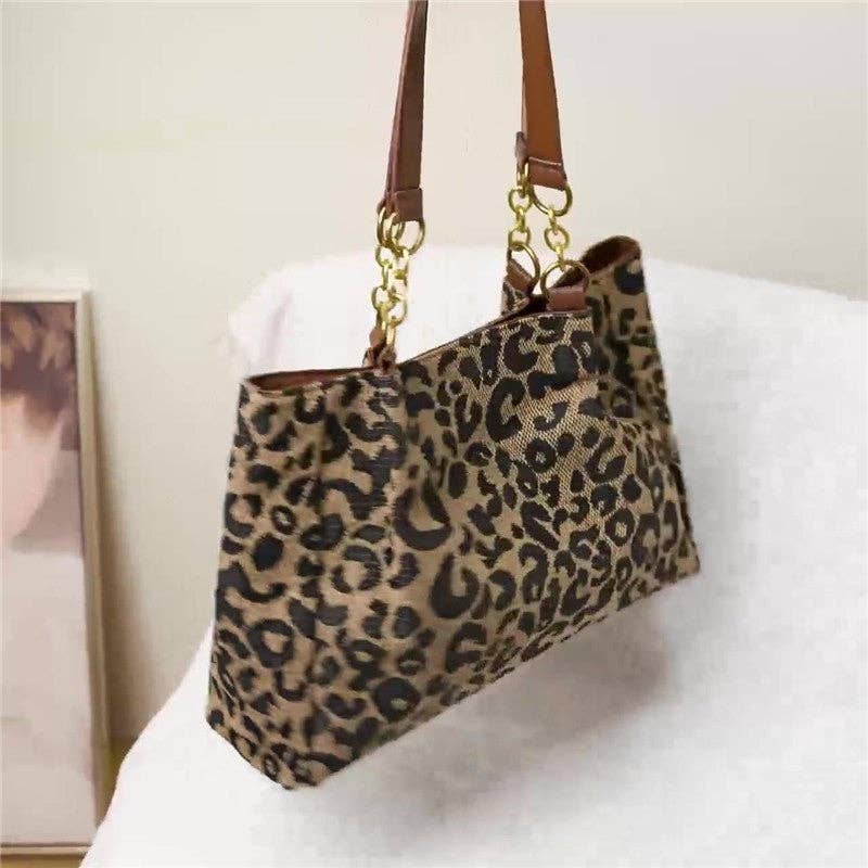 KAKI Borsa a tracolla con stampa leopardata - alla moda e spaziosa in vendita all'ingrosso su Faire4