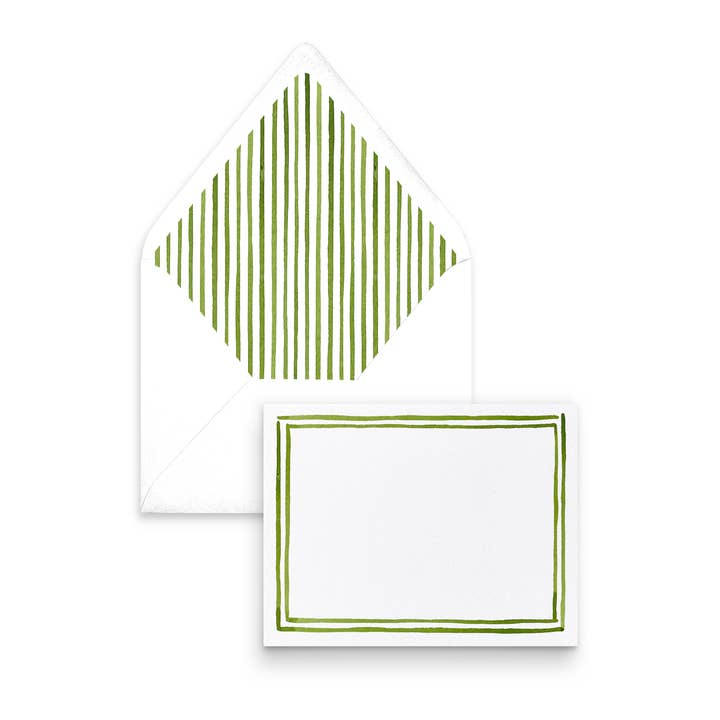 Olive Stripe Luxe Stationery Set for wholesale by Ellen Davis Creative