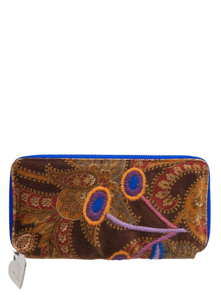 SANDRA \ - Portefeuille marron/bleu N08 | pour la vente par Maura Coscia