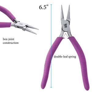 Plazko - Wholesale Craft Tool - Wire Work Plier Roundnose 6.5Inch Purple Ergo Grip PLW141