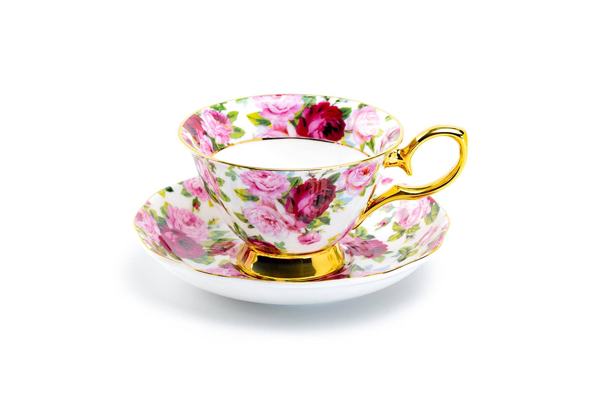 Grace Teaware - Wholesale Tea Set - Pink Rose Gold 7oz Bone China Tea Cup and Saucer One Set1
