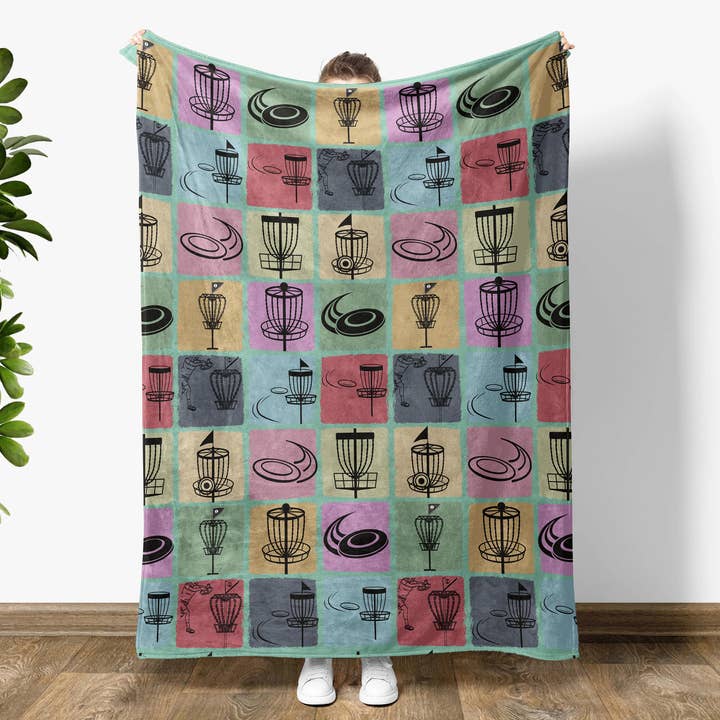 Vivtrek - Wholesale Throw Blanket - Disc Golf Blanket, Frisbee Lover Throw Gift for Disc Golfers5