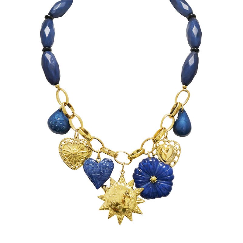 AMORINO SRL - Wholesale Pendant/Charm Necklace - PLASTIC BEAD NECKLACE WITH CHARMS - YNK241504B6930