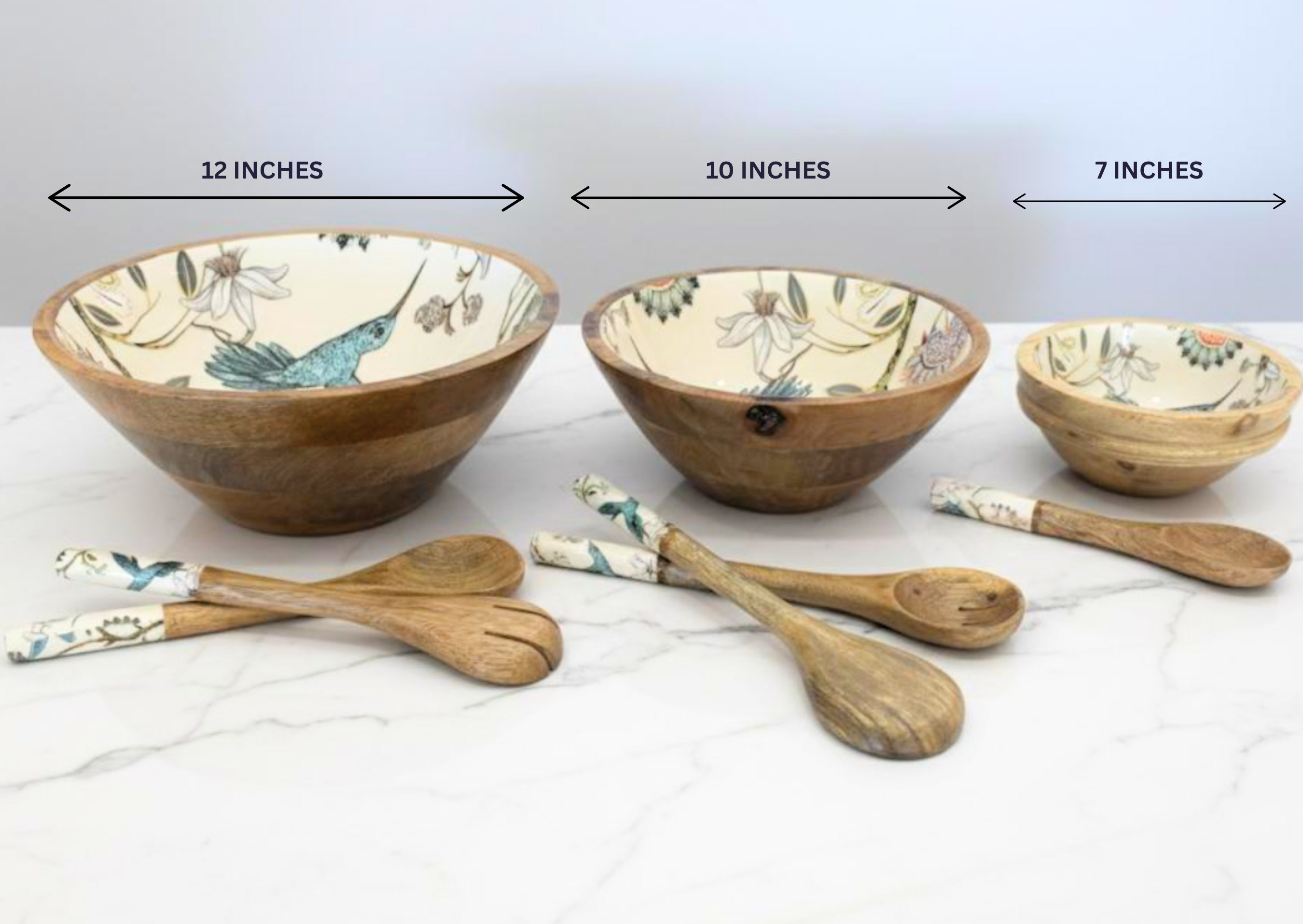 Bohozena – wholesale Serving bowl – Hummingbird Mango Wood Serving Bowl, Wood Salad Bowl1