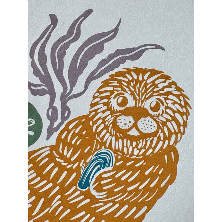 Melissa Pothier Art - Wholesale Art Print - Sea Otter Print, Ocean Animal, Otters, Otter Art, Beach Art1