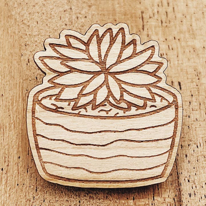 Pin de madera suculenta de hojas cortas para venta al por mayor de The Wooden Pin