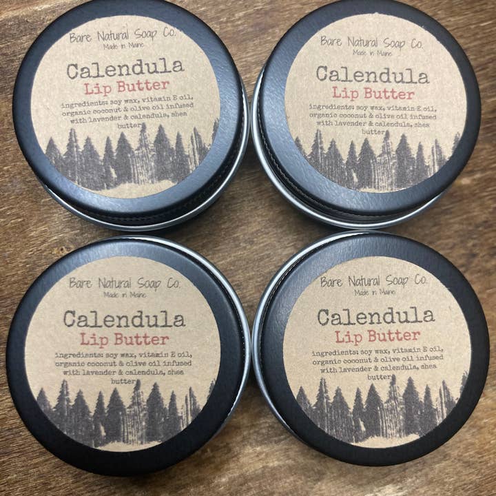 Bare Natural Soap Co - Wholesale Lip Balm - Calendula Lip Butter | Plant Based Lip Balm | Made in Maine1