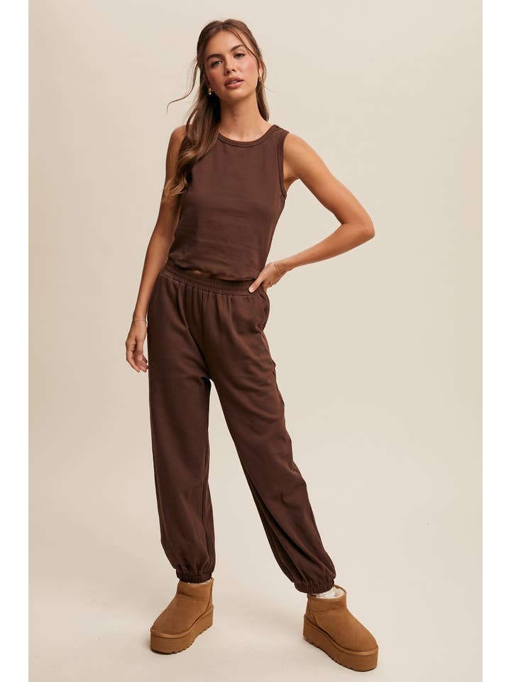 Listicle - Wholesale Lounge Set - Women's - Ribbed Knit Tank & Jogger Set