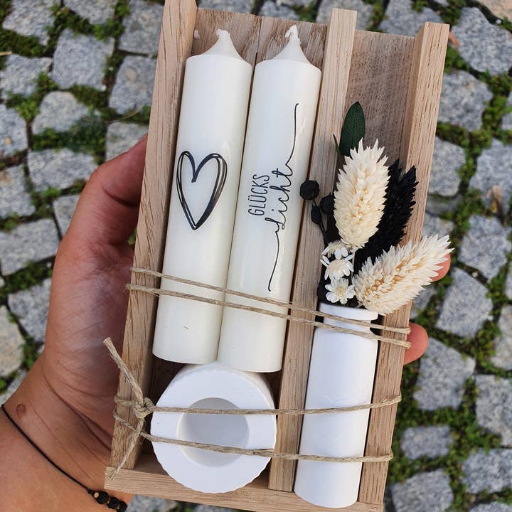 White candle set | Gift | Trend | Birthday | Bestseller for wholesale by isaMi