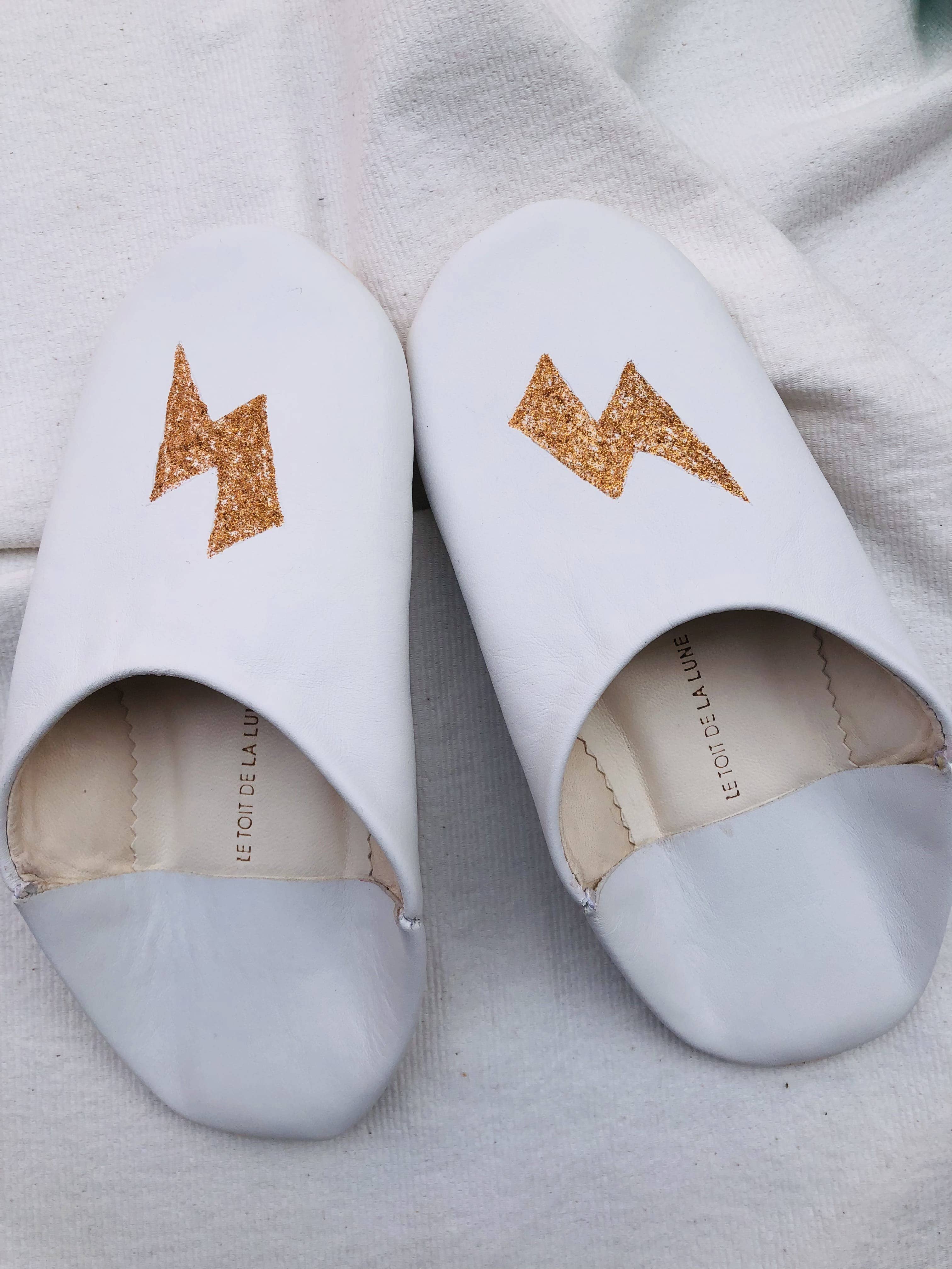 le toit de la lune - Wholesale Slippers - Women's - White leather slippers SUZI9