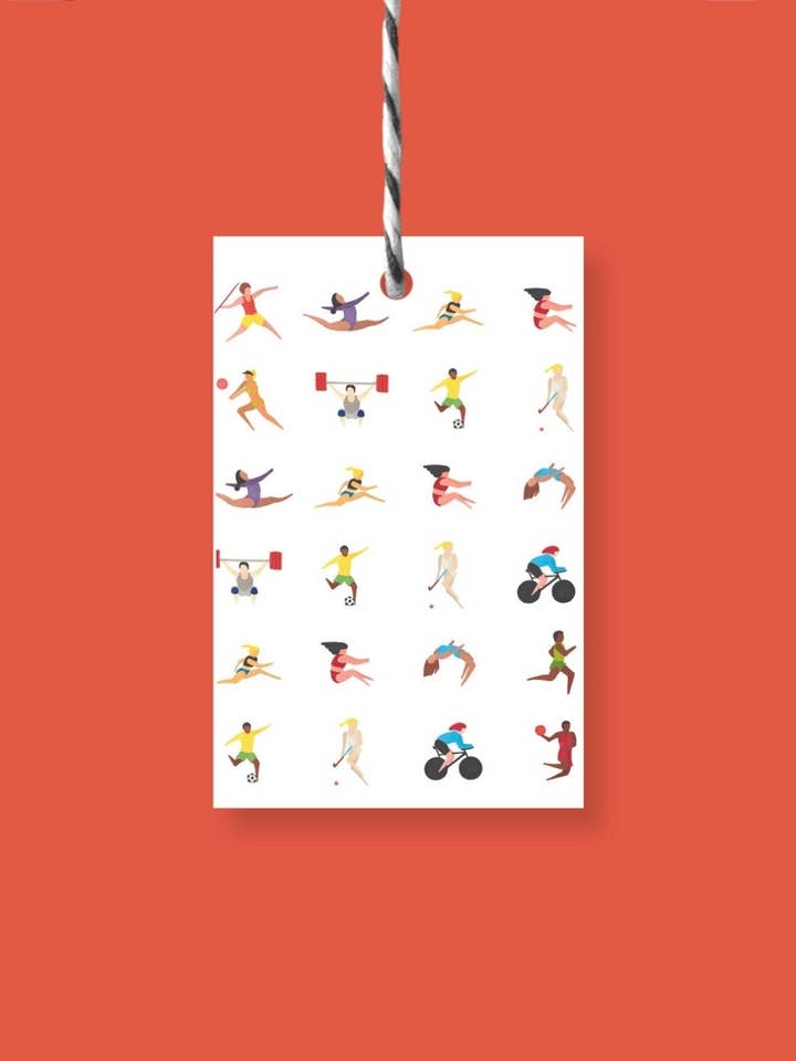 Sporting legends swing gift tags - sustainable eco-friendly for wholesale by Curlicue