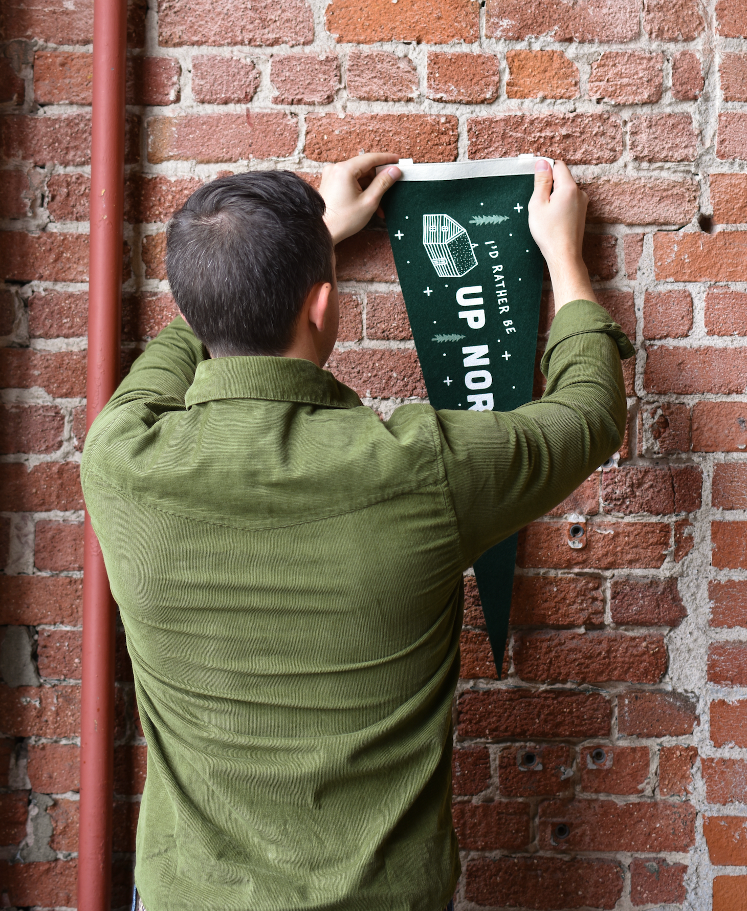 By Aleisha - Wholesale Banner - I'd Rather Be Up North Felt Pennant2