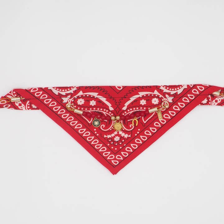 Rotes Mustang-Bandana-Halsband für Hunde und Katzen für den Großhandel von Aura