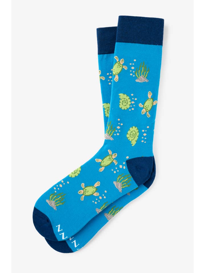 Alynn - Vendita all'ingrosso Calzini - Uomo - Calzini in cotone Alynn con tartarughe marine turchesi1