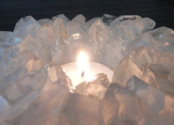 Rock Paradise - Wholesale Candle Holder - Clear Quartz Crystal Point Candle Holder2