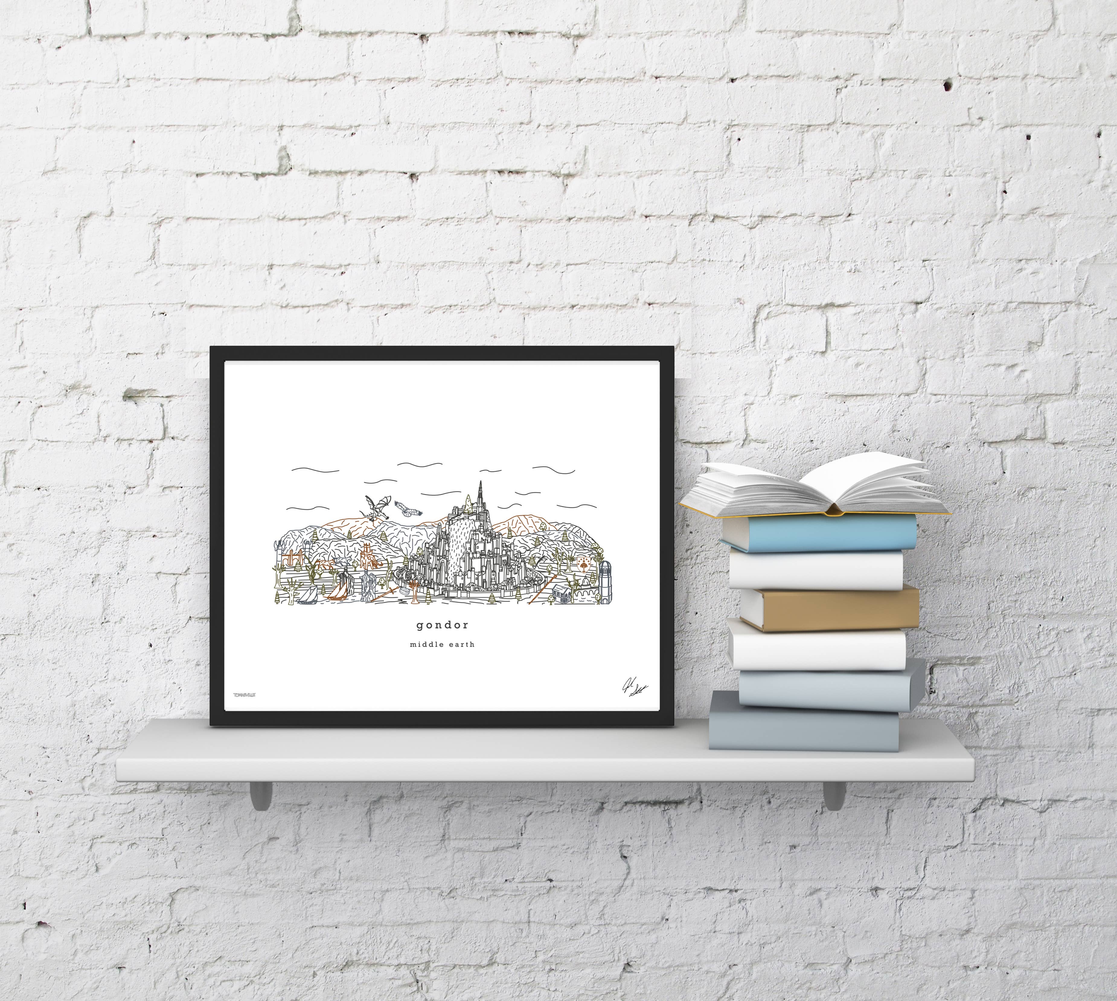 Townsville Art – Engroshandel Kunsttryk – Gondor - Ringenes Herre Minimalistisk Vægdekoration Fan Art3