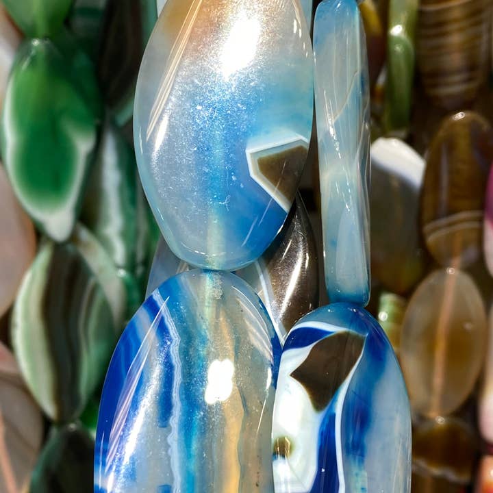 Agate Slab - (Polished) - Oval/ Smooth for wholesale by The Bead District