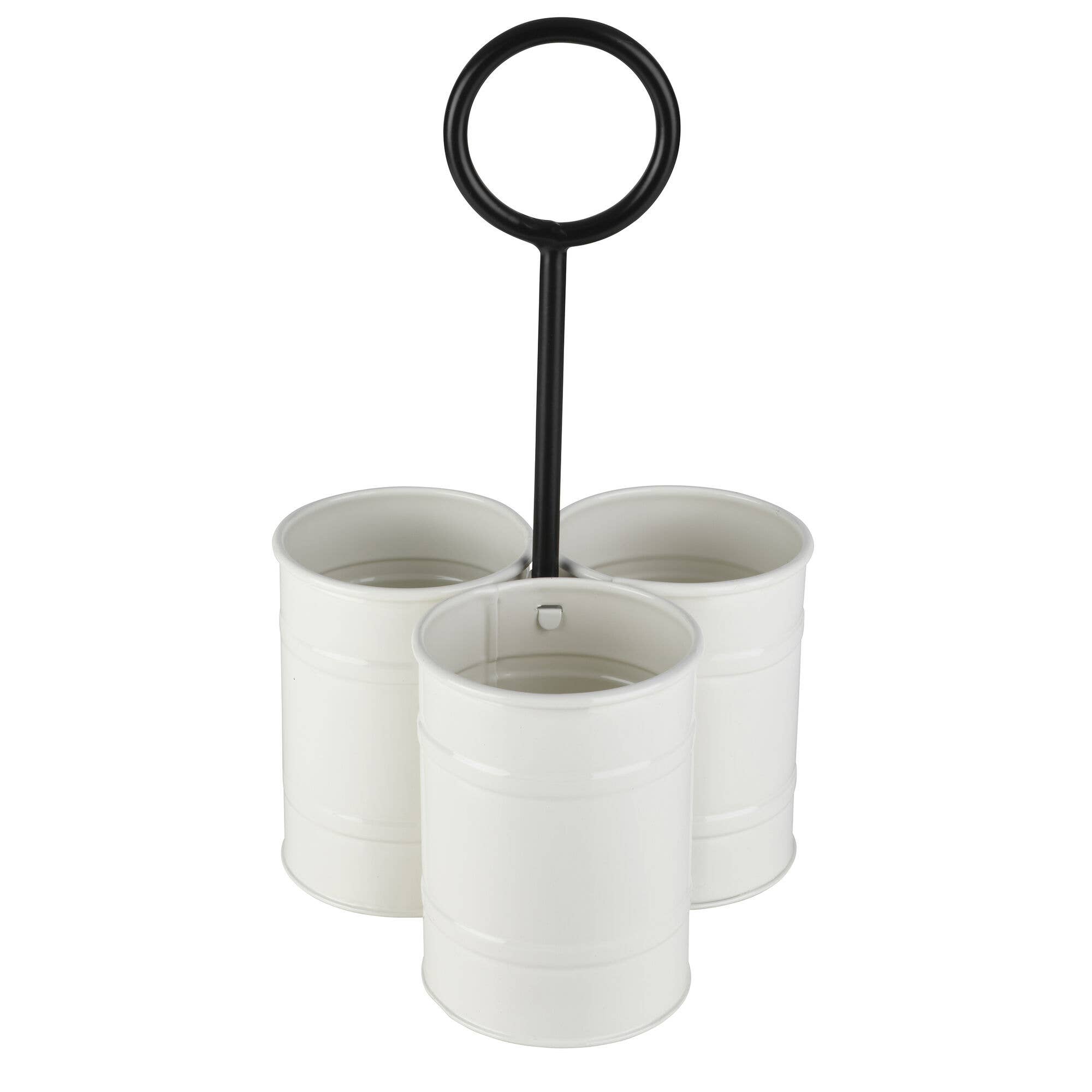 Lifetime Brands Silverwarehouse - Wholesale Flatware Caddy - White Iron Round Cup Caddy1