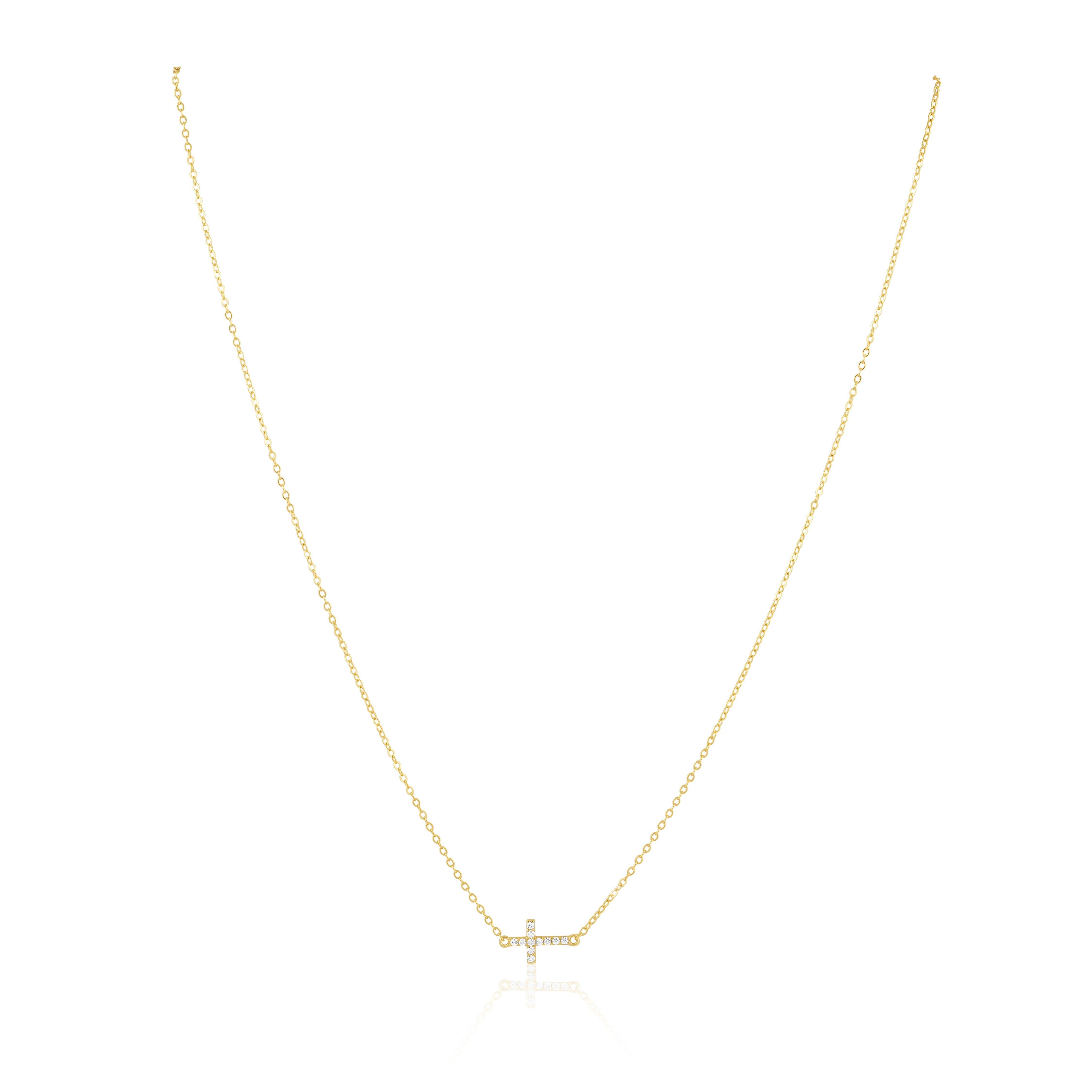 Sahira Jewelry Design - Wholesale Pendant/Charm Necklace - Janet Side Cross Necklace1
