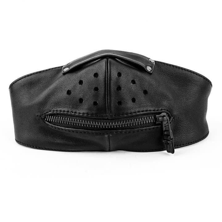 Black on Black Zipper Mouth Face Protection Adjustable Adult Mask With Filter for wholesale by JUNGLE TRIBE