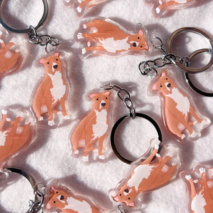 Our Cheery Corner - Wholesale Keychain - Unisex - Pit Bull (brown/red), Staffy (brown/red) Keychain