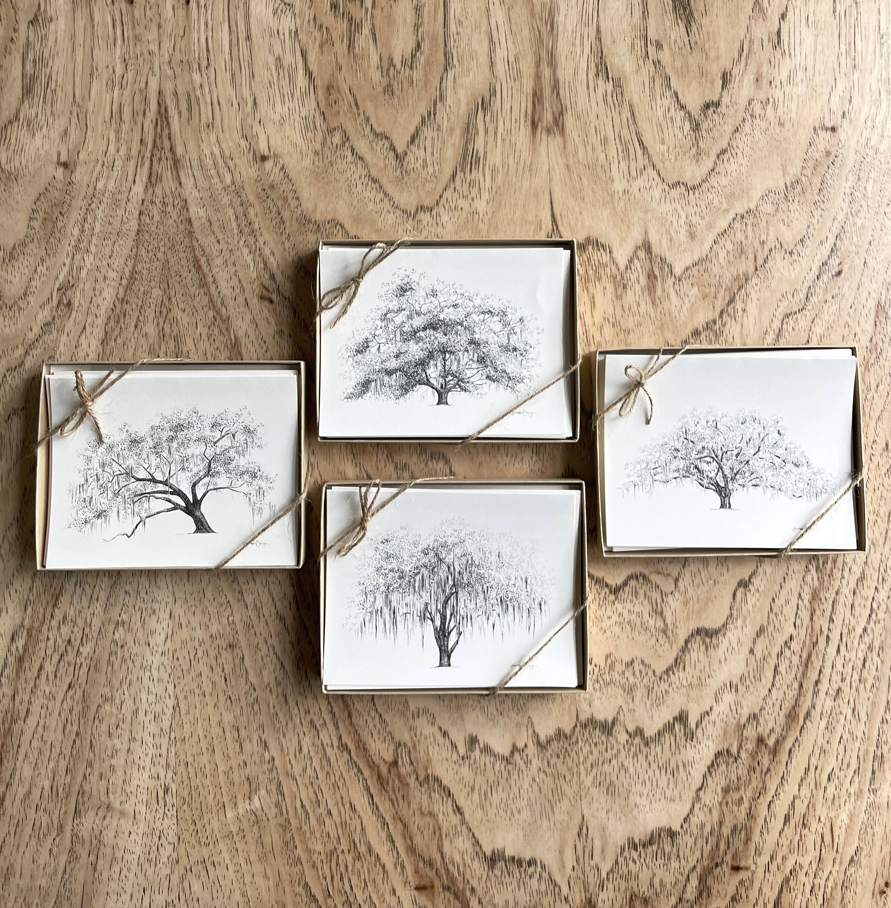Fly Young Studio - Wholesale Stationery/Notecard Set - Oak Notes Boxed Stationery Set of 82
