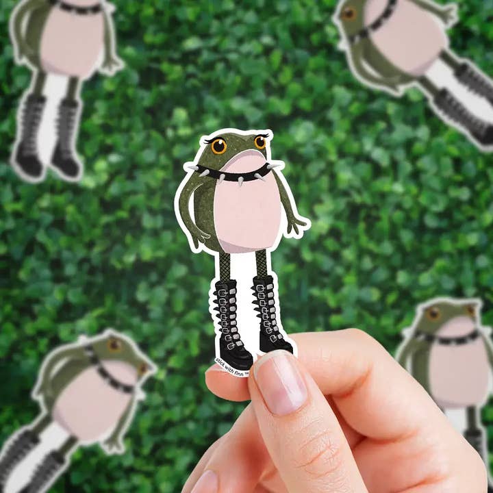 Stick With Finn - Wholesale Phone & Laptop Stickers - Goth Frogson Sticker1