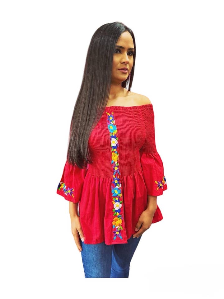 Diana Off the Shoulder Bell Sleeves Blouse for wholesale by Cielito Lindo