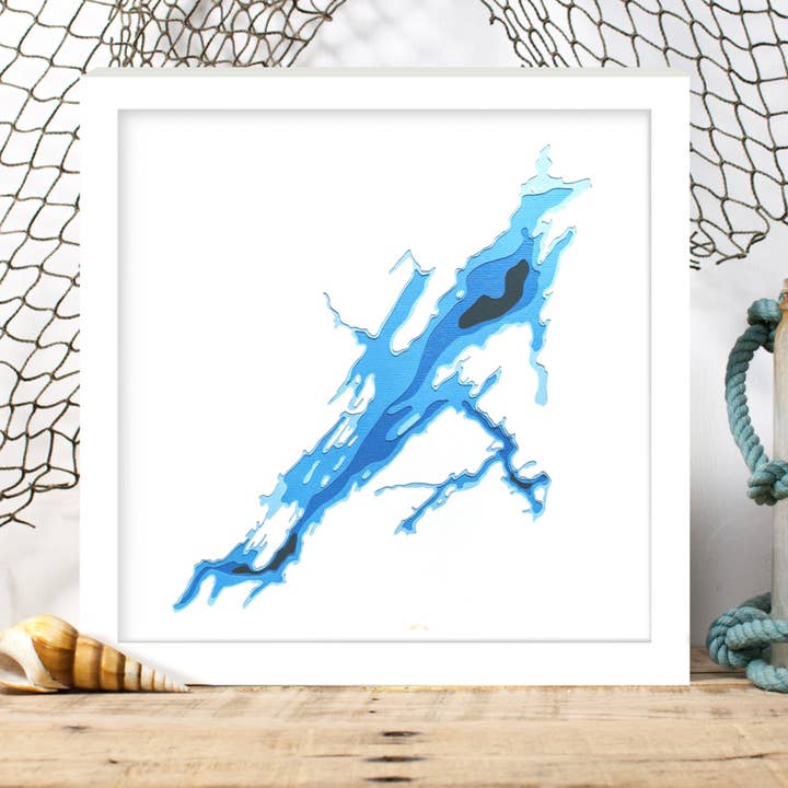 Black Donald Lake Paper Bathymetric Map for wholesale by Cardtography