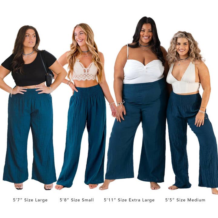 Lotus and Luna - Vente Pantalon – femme - Pantalon large en coton Pacific