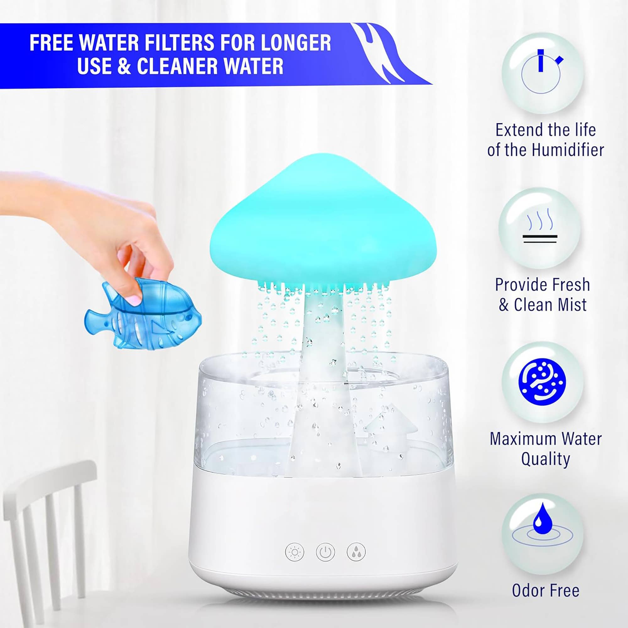 GoLiveAi - Wholesale Electronic Diffuser - 1 Raincloud Humidifier Large Coin and 1 Portable Humidifier 3