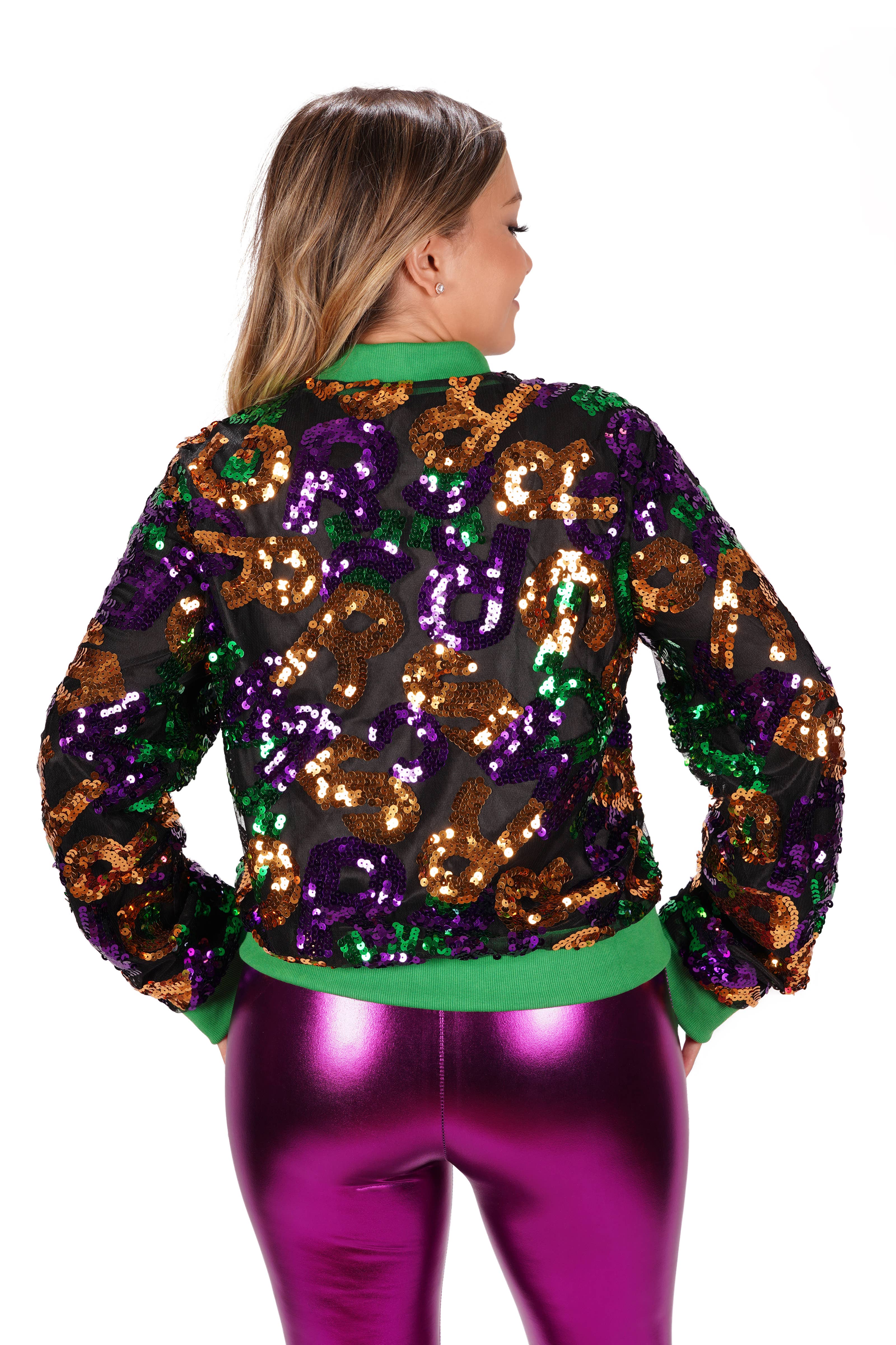 Western Fashion - Wholesale Jacket - Women's - Mardi gras sequin letter jacket2